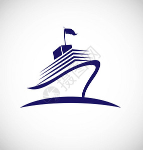 加勒比海游轮旋风线图标设计插图插画