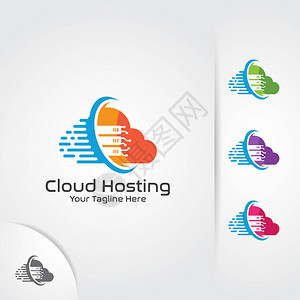 网络主机标识设计矢量云层服务图片