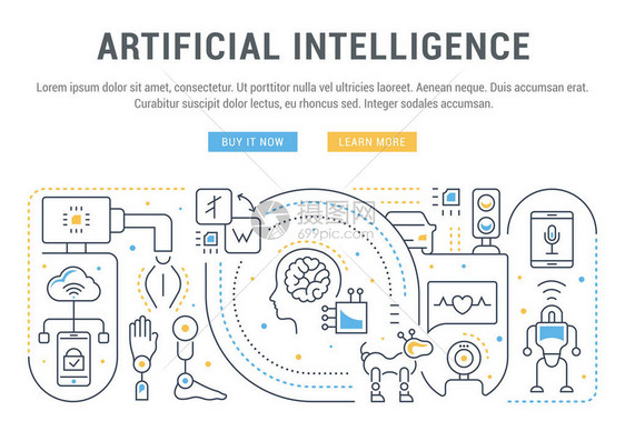 人工智能的线条横幅图片