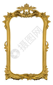 绘画镜子或照片的金框背景图片