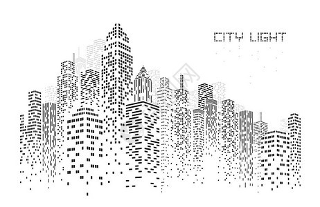 城市天线矢量显示由白色后方阵格上的黑窗位置所创图片