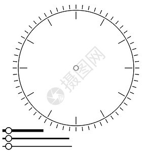 钟面圆形为男士设计用于测量时间小时分钟秒针的机械电气设备的空白背景图片