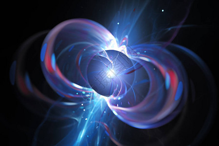 蓝色发光旋转中子恒星计算机生成抽象背图片