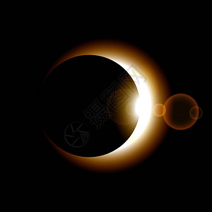 黑暗背景下的日食阶段矢量插图背景图片