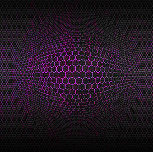 生动紫色无缝六边形异质纤维质体的高科技背图片