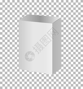 白色空白纸板包装盒样机逼真的白色包装盒在白色背景上插画