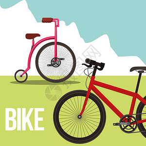 修理自行车和购物云骑自行车的圆图片