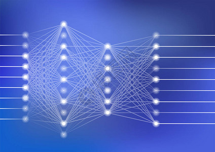 用于人工智能的深神经网络矢量插图图片