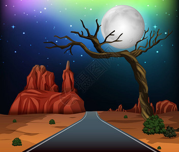 穿越,穿越沙漠插图的道路插画