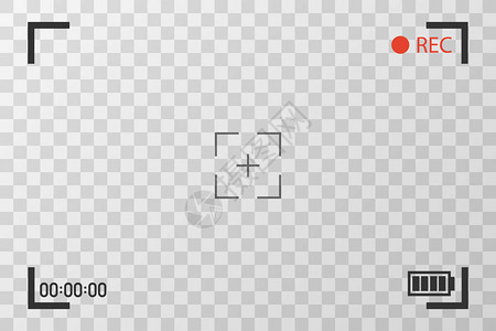 相机视图查看图像视觉屏幕对焦透明背景上的视频录制屏幕图片