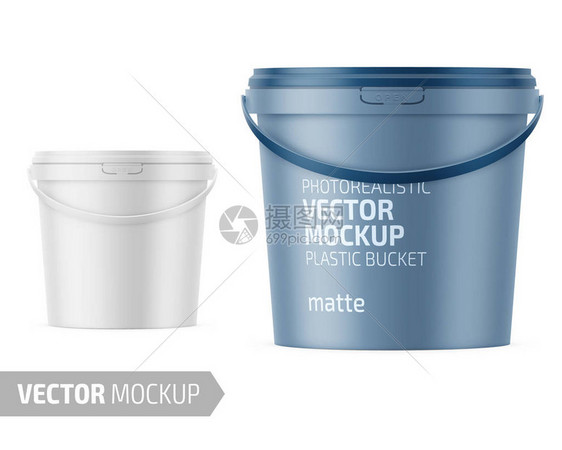 白色哑光塑料桶图片