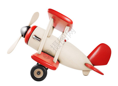 Wooden玩具飞机幻灯片视图3D将插图孤图片