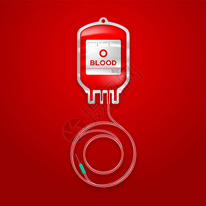 血袋型O红色和字母标志形状由绳索插图制成图片