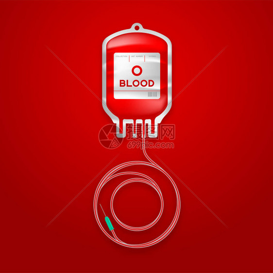血袋型O红色和字母标志形状由绳索插图制成图片