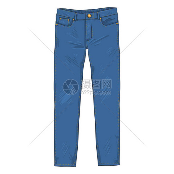 白色背景的DenimJeansPant图片