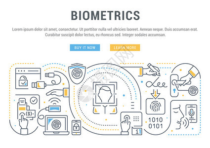 生物鉴别技术的线条横幅生物鉴别技图片