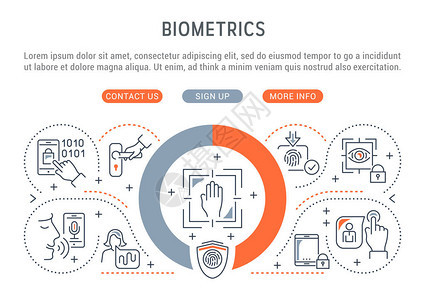 生物鉴别技术的线条横幅生物鉴别技图片