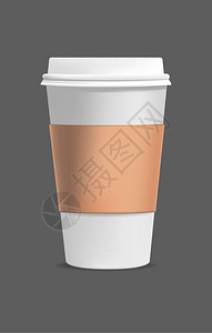 孤立的矢量逼真的空白纸咖啡杯拿出咖啡Eps图片