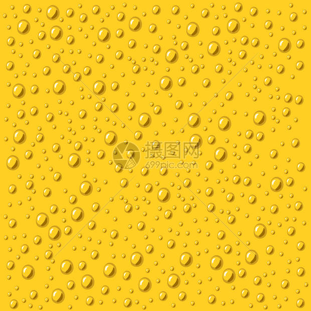 在黄色背景中隔绝的水滴雨水图片