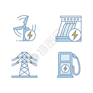 电力行业颜色图标集图片
