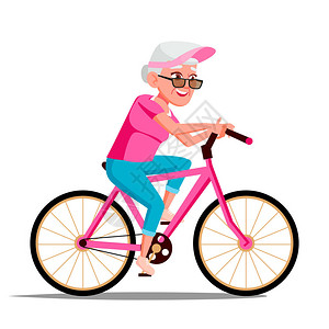 骑自行车的老妇人图片