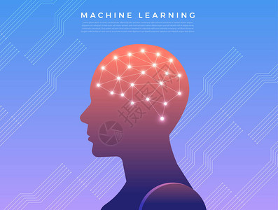 插图概念机器学习通过人工智能与技术分析数据和知图片