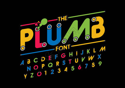 Liumb设计字体和字母模板光滑式现代字体的背景图片