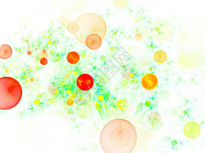 由发光球体或气泡组成的抽象分形结构优雅背景光栅分形3图片