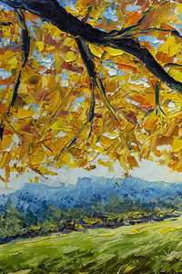 一棵秋树的枝子背景图片