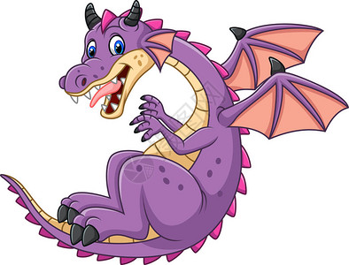 白色背景孤立的卡通龙矢量插图ca图片