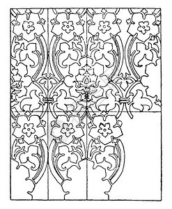 金色模式是15世纪的设计古老的线条绘图片