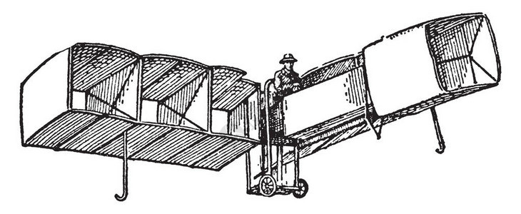 这个插图代表桑托斯杜蒙特飞行机古老的线条图片
