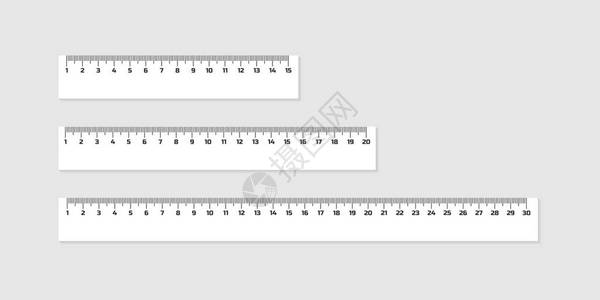 一组木制标尺1520和30厘米背景图片