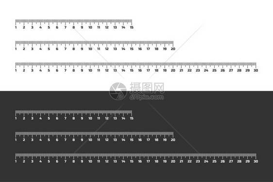 一组木制标尺1520和30厘米图片