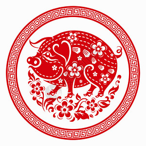 鱼眼北京Zodiac标志配有彩色背景的金纸剪切艺术和工艺风格插画