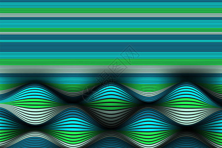 带渐变的波浪线带有扭曲条纹表面的时尚抽象背景具有体积和运动效果的未来派模板流动带有扭曲矢量条纹的波浪形图片