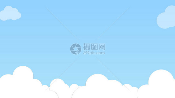 蓝色天空有白云梯度背景图片