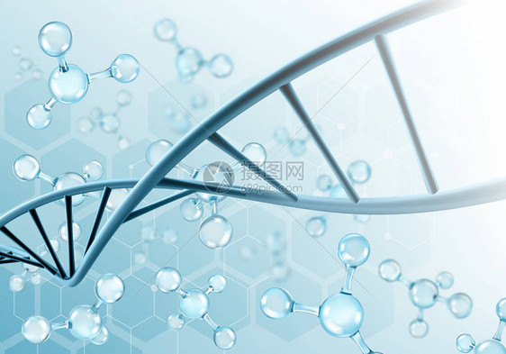 科学背景上的DNA分子图片