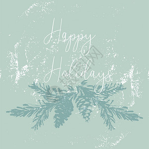 圣诞树锥色画矢量纹理假日快乐TrindyPastel蓝色白金图片