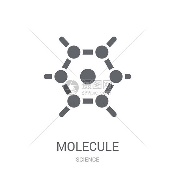 分子图标来自科学收藏的白色背景上的时尚分子标志概念适用于应用程序移动应用程图片