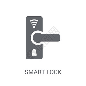 智能锁图标时尚智能锁标志概念的白色背景来自Smarthome系列适用于网络应用程序移动应用程图片