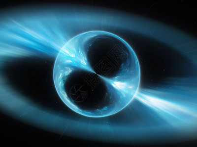 空间伽马射线爆破中的蓝色闪光超大宇宙迷宫物体图片