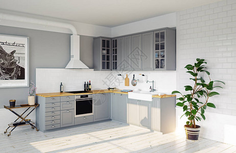 现代风格设计厨房内部3图片