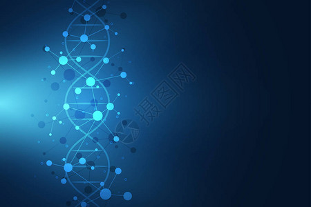 DNA链和分子结构基因工程或实验室研究医疗或科技设计的背景图片