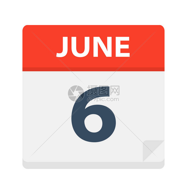 6月6日日历图标插画图片下载-正版图片402365187-摄图网