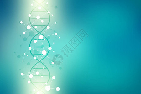 DNA链和分子结构基因工程或实验室研究医疗或科技设图片
