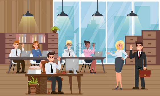 适应新办公室人力资源代理概念工作场所的新员工人力资源商业发展公司在办公室的工作时间团队的概念图片