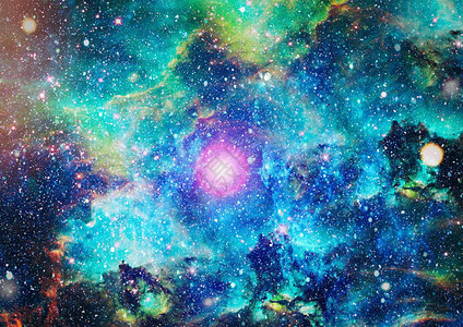 未来抽象空间背景夜空中有恒星和云本图像由美国航天图片