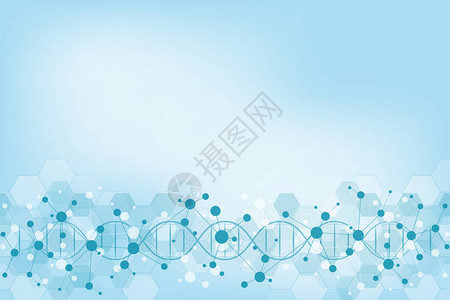 DNA链和分子结构基因工程或实验室研究医疗或科技设计的背景图片