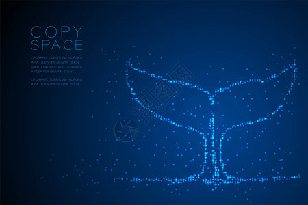 抽象几何圆点像素图案鲸尾形状图片